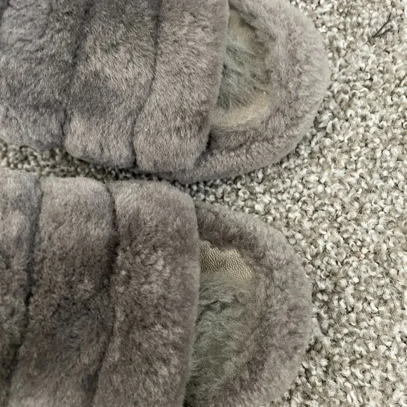 Ugg Fluff Yeah Slide Sandal Slipper Women 7 Gray Slingback Cozy Lounge Casual - Picture 6 of 7